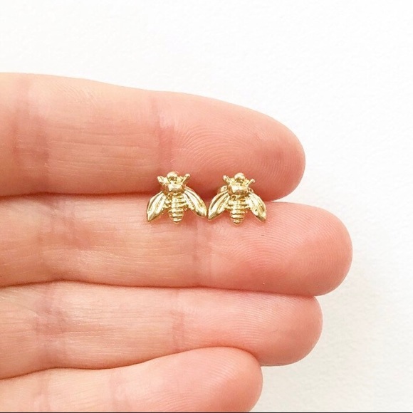 "The Bee’s Knees” Mini Stud Minimalist Earrings - Picture 5 of 11